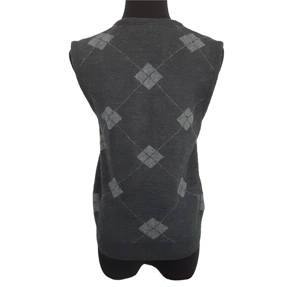 Vintage Pendleton Argyle Sweater Vest Dark Gray Womens S Petite Dark Academia - Picture 5 of 15
